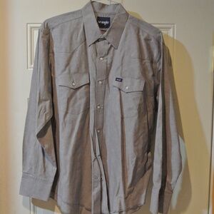 MENS XL WRANGLER BLACK DENIM PEARL SNAP SHIRT